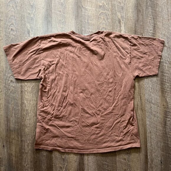 2000s Y2k D.A.R.E Flame Fire Brown T Shirt Skater Grunge Mens Size XL - Picture 5 of 5